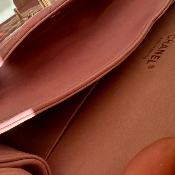 Chanel Lambskin Quilted Medium Double Flap Sakura Pink - Picture 11 of 14